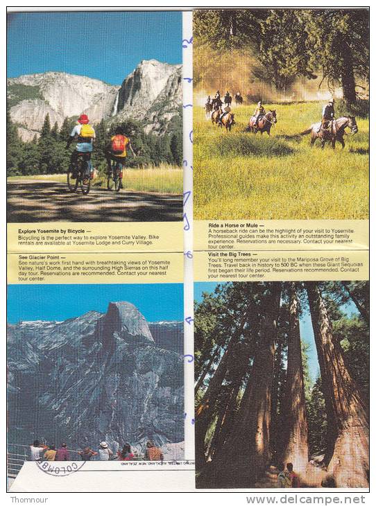 YOSEMITE  -  CARTE LETTRE DEPLIANT 5 VUES   - Tour Yosemite Valley -  1980  - - Yosemite