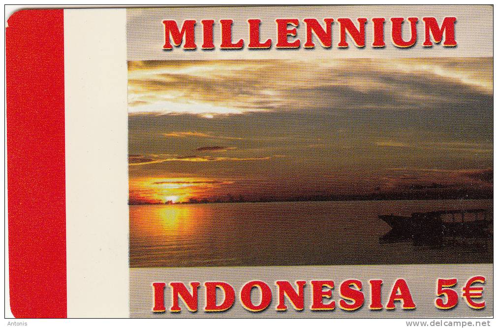 GREECE - Indonesia, Millennium, Amimex Prepaid Card 5 Euro, Used - Greece