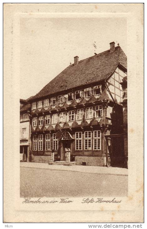 Stifts-herrenhaus Echte Kupfertiefdruck Karte - Hameln (Pyrmont)