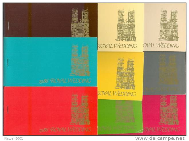 Tuvalu Prince Andrew And Sarah Fergusson´s Wedding Perforated Set Pairs In 9 Booklets - Royalties, Royals