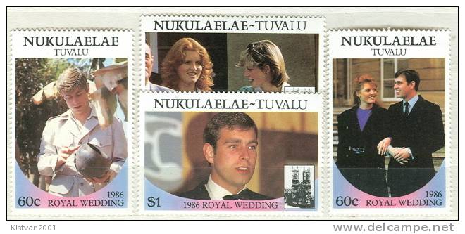 Tuvalu Prince Andrew And Sarah Fergusson´s Wedding Perforated Set Pairs In 9 Booklets - Royalties, Royals