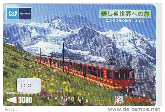 Télécarte SUISSE Reliée (44) SUISSE Montagne Mountain Japan Phonecard Telefonkarte Switzerland Schweiz Verbunden * TRAIN - Bergen