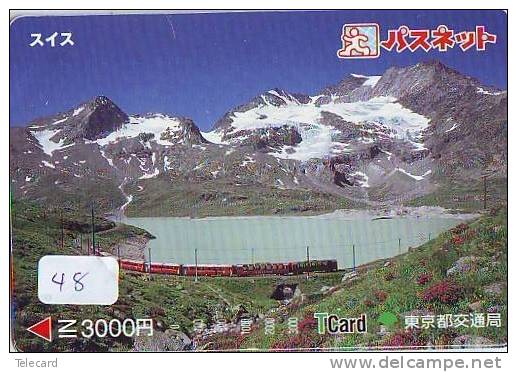 Télécarte SUISSE Reliée (48) SUISSE Montagne Mountain Japan Phonecard Telefonkarte Switzerland Schweiz Verbunden * TRAIN - Bergen