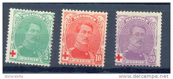 Belgie - Belgique  Ocb Nr :  129 - 131 * MH   (zie  Scan) - 1918 Rotes Kreuz