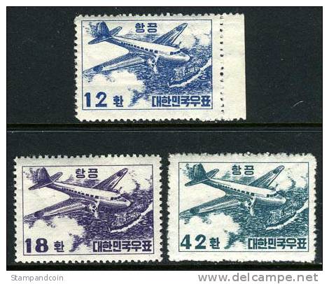 Korea C9-11 Mint Never Hinged Airmail Set From 1953 - Korea, South