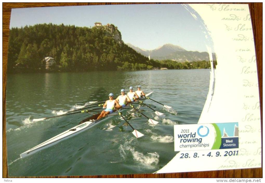 2011 POSTCARD ROWING WORLD CHAMPIONSHIP BLED SLOVENIA WITH CANCELATION - Aviron