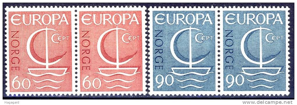 Norway 1966. EUROPE/CEPT. Michel 547-48 X2. MNH(**) - Ongebruikt