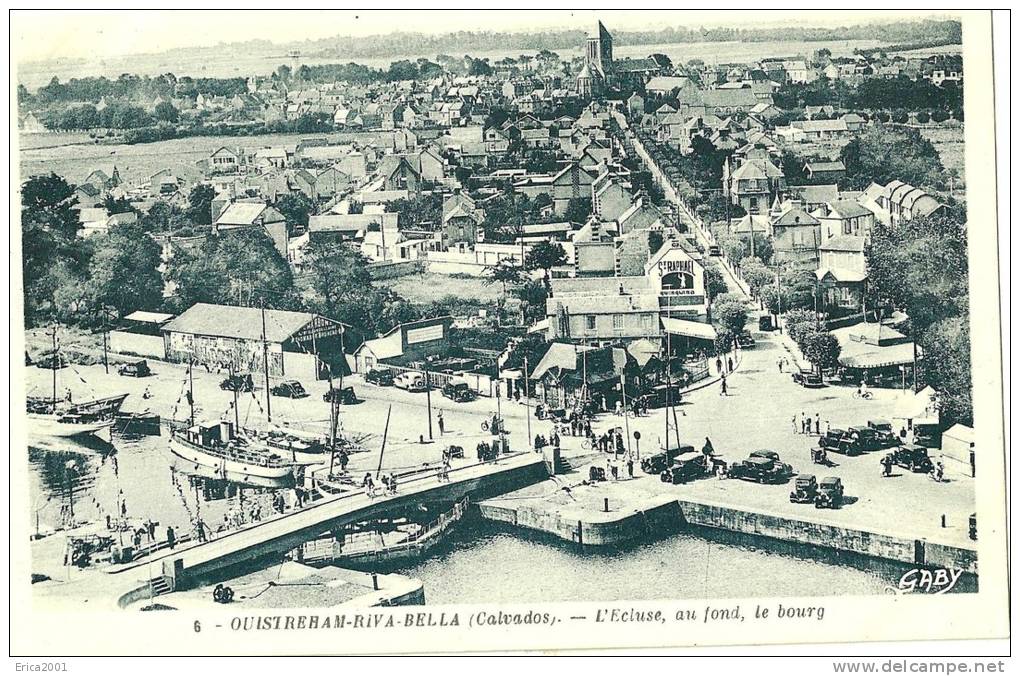 Ouistreham.  Riva-Bella . L'écluse Et Au Fond Le Bourg. - Ouistreham