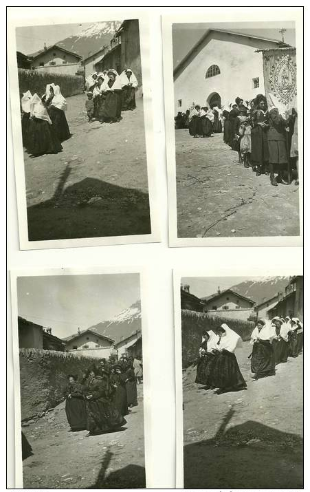 73. BESSANS SAVOIE.  4 PHOTOGRAPHIES. PROCESSION  1927 - Autres & Non Classés