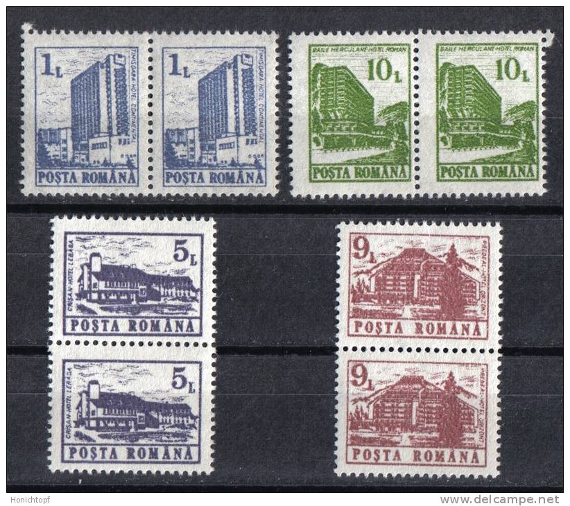Rumänien; 1991; Michel 4667/70 **; Hotels Und Herbergen, Doppelt - Unused Stamps