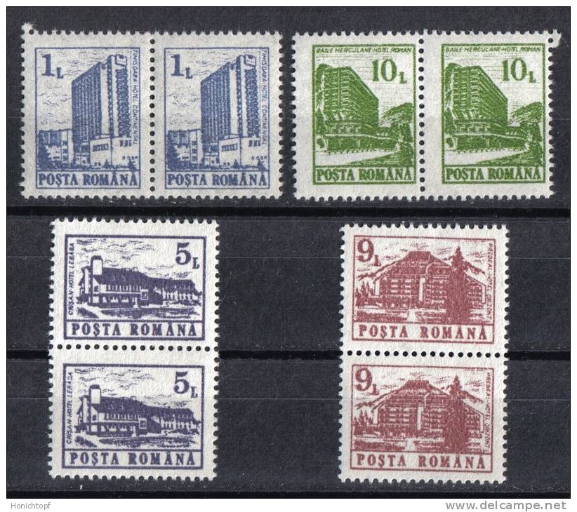 Rumänien; 1991; Michel 4667/70 **; Hotels Und Herbergen, Doppelt - Nuevos