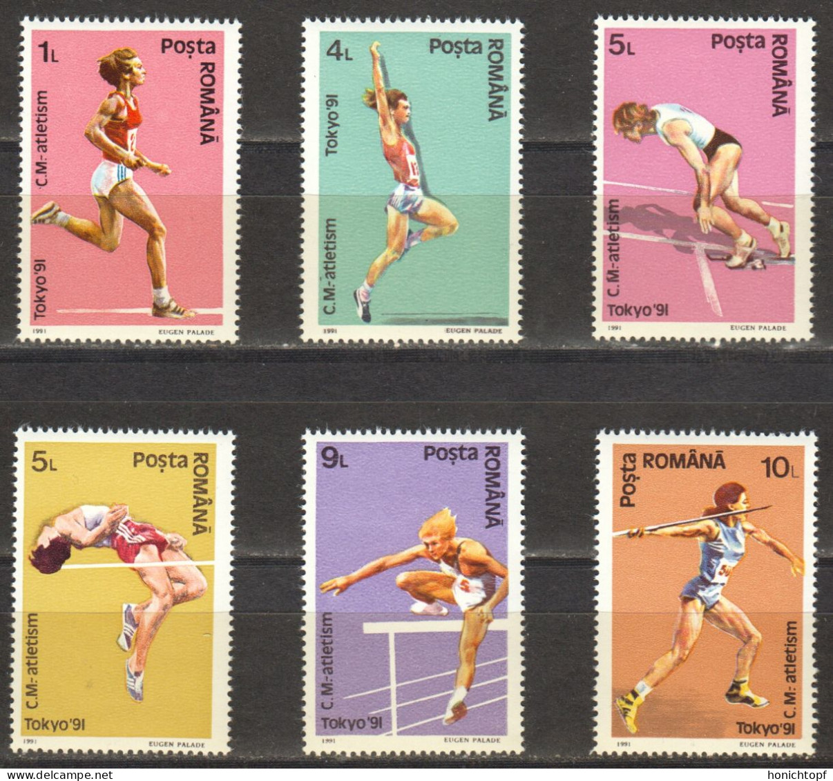 Rumänien; 1991; Michel 4740/5 **; Leichtathletik WM Tokio; Bild1 - Ongebruikt