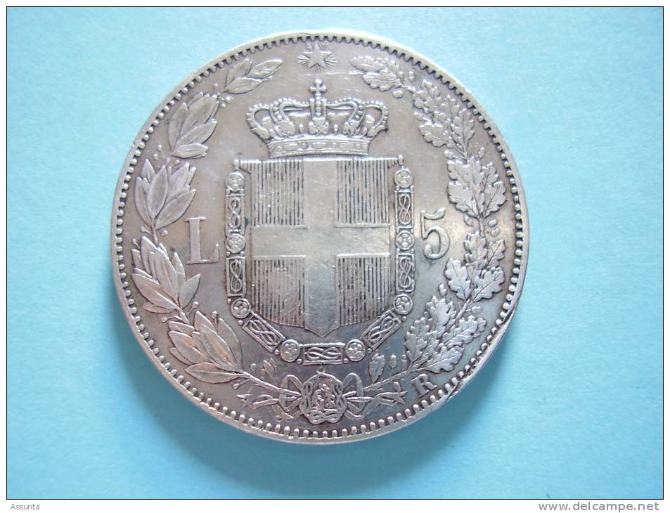 5 Lires 1879 Argent Umberto I Roi D'Italie . Silver . Atelier R - 1878-1900 : Umberto I