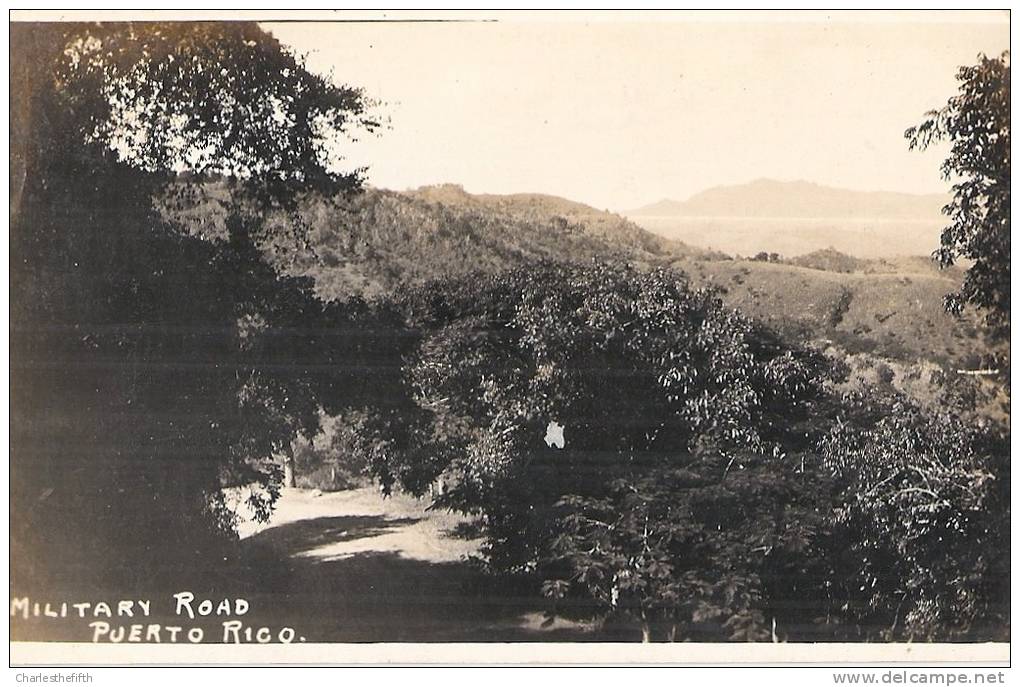 RARE !! Vintage Photocard PUERTO RICO - MILITARY ROAD - Puerto Rico