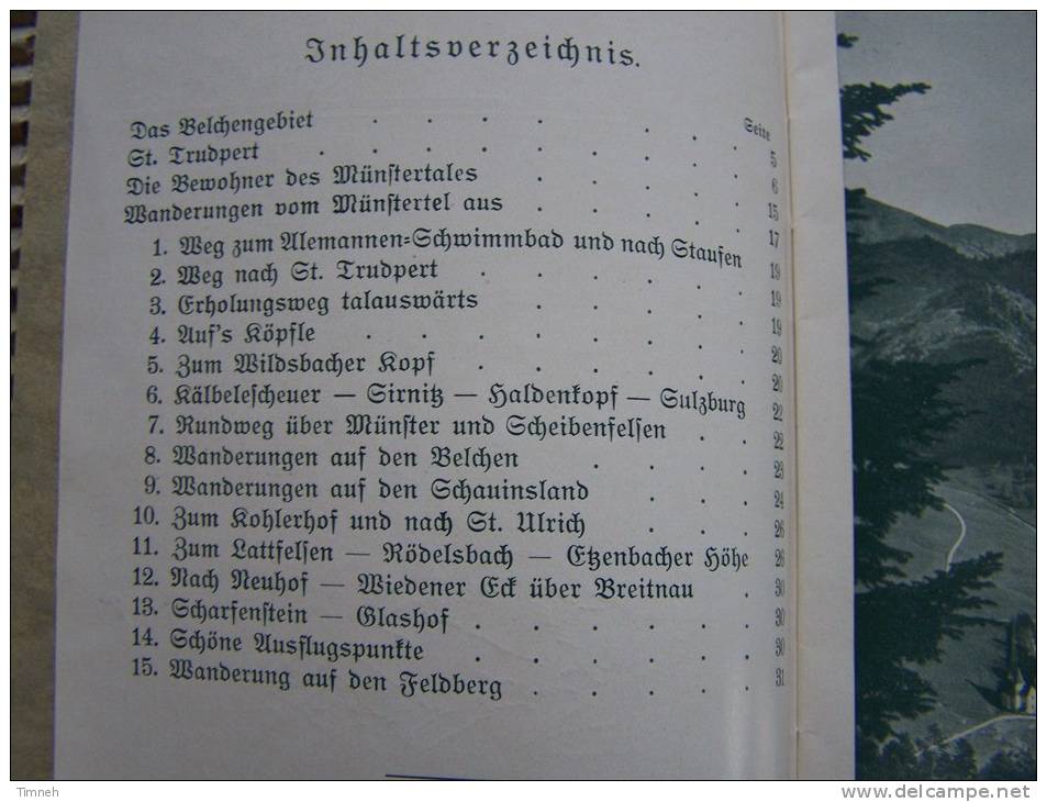 Brochure Ancienne-Büchlein-FÜHRER DURCH DAS MÜNSTERTAL Und BELCHENGEBIET - VERKEHRFEREIN - - Baden-Württemberg