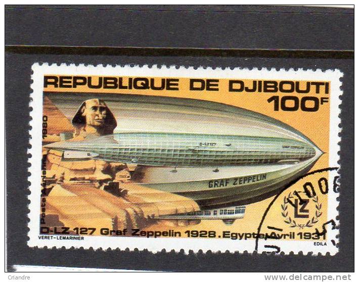 Djibouti PA N°144 Et 145 " 1er Vol Du Zeppelin" Oblitérés. - Zeppelines