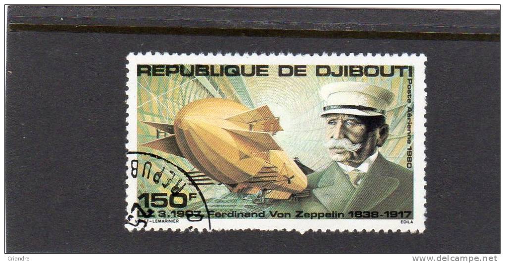 Djibouti PA N°144 Et 145 " 1er Vol Du Zeppelin" Oblitérés. - Zeppelines