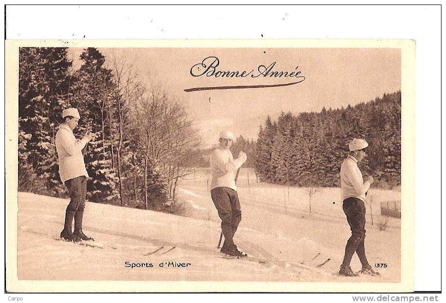 Bonne Année. Sports D'hiver (Ski). Perrochet-Matile, Edit. Lausanne.( Canton De Vaud). - Lausanne