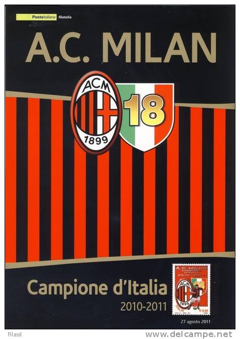 SI53D Italia Italy Repubblica Folder Milan Campione Serie A 2011 Nuovo Completo - Paquetes De Presentación