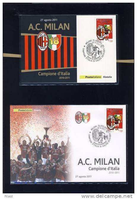 SI53D Italia Italy Repubblica Folder Milan Campione Serie A 2011 Nuovo Completo - Paquetes De Presentación