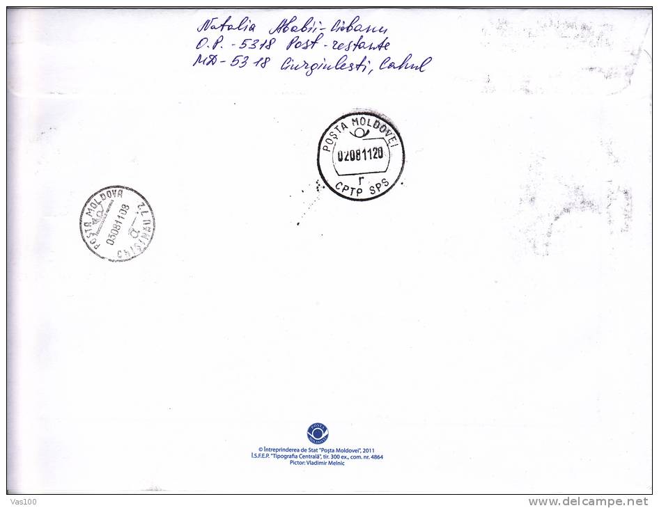 Birds;Pelican, Seagull, Duck, Deer,cover 2011, FDC Premier Jour,sent To Mail In First Day! Moldova / Moldavie - Pelikane