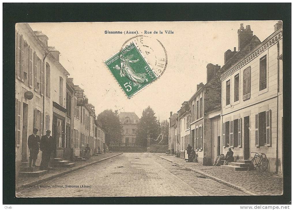 BELLE C.P.A   SISONNE - RUE DE LA VILLE - Sissonne