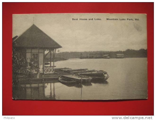 - Maryland--  Mountain Lake Park  Boat House & Lake   1921 Cancel   =========  Ref 283 - Other & Unclassified