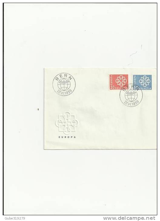 EUROPA 1959 - SWITZERLAND WITH 2 STAMPS IVERT 630/631 - POSTMARKED 22-6-1959- BERN-PERFECT - 1959