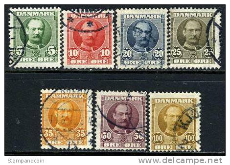 Denmark #72-78 Used Set From 1907-12 - Gebraucht