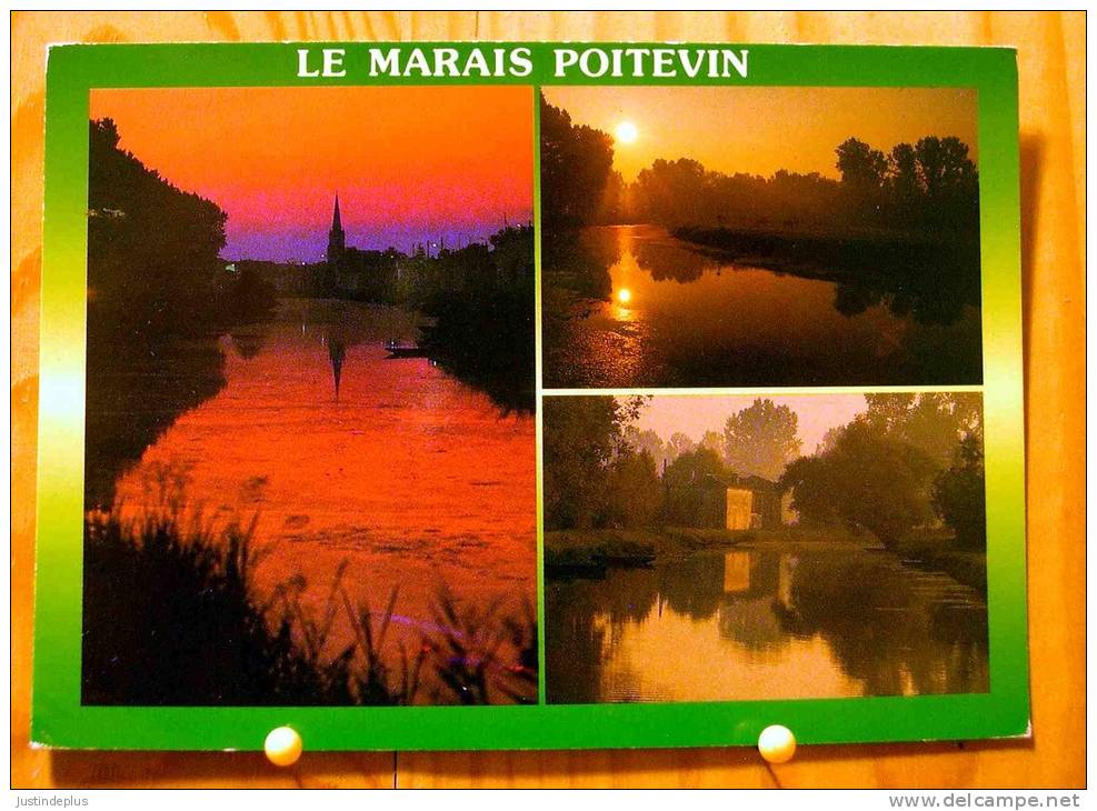 MARAIS POITEVIN LA VENISE VERTE MULTIVUES SOLEIL COUCHANT - Poitou-Charentes