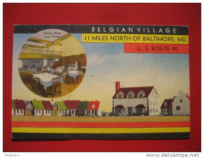 Maryland >    Belgian Village  11 Miles North Of Baltimore      Linen  --- ======  ---ref 285 - Autres & Non Classés