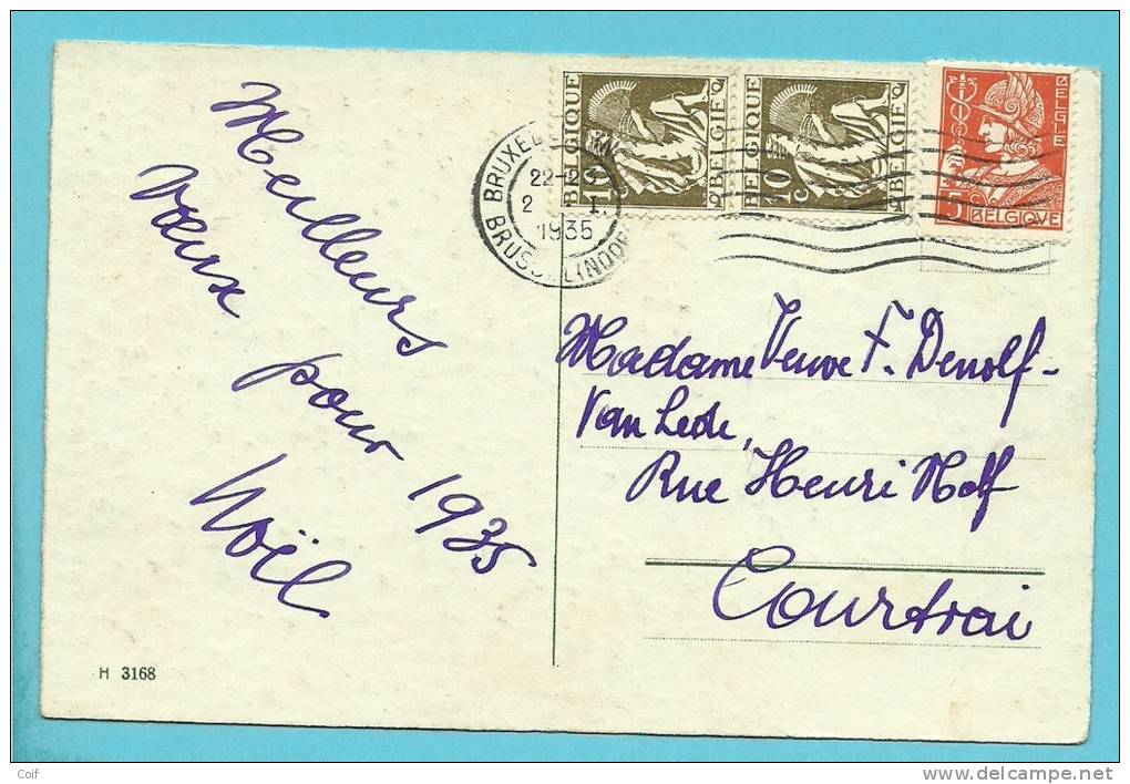 336+337 Op Kaart Met Stempel BRUXELLES - 1932 Ceres And Mercurius