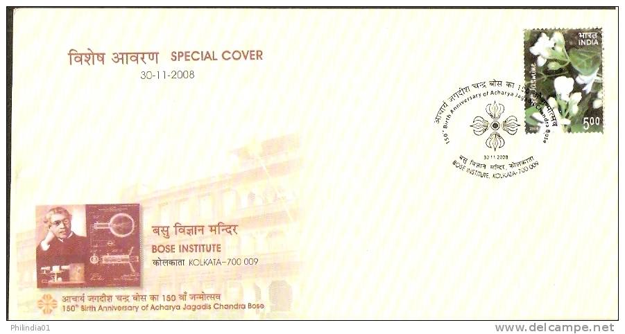 India 2009 Jagadis Chandra Bose Institute Science Flowers Special Cover  Inde Indien # 18122 - Sonstige & Ohne Zuordnung