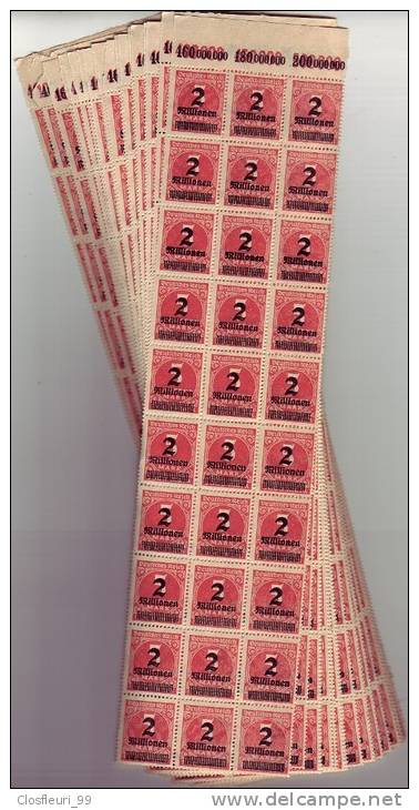 Vingt Fois (20 X) Cette Bande De 30 Timbres Neufs Avec Gomme / Inflation 1923 - Ongebruikt