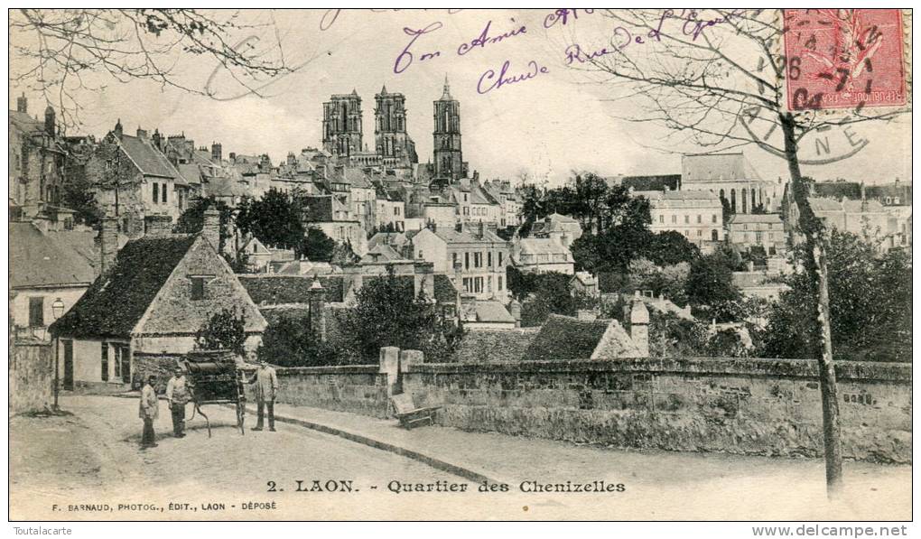 CPA 02 LAON QUARTIER DES CHENIZELLES 1904 - Laon