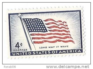 Timbre Stamp Américain USA Etat-unis : 4 C Us United States Of America ( Long May It Wave  ) Drapeau - Neufs