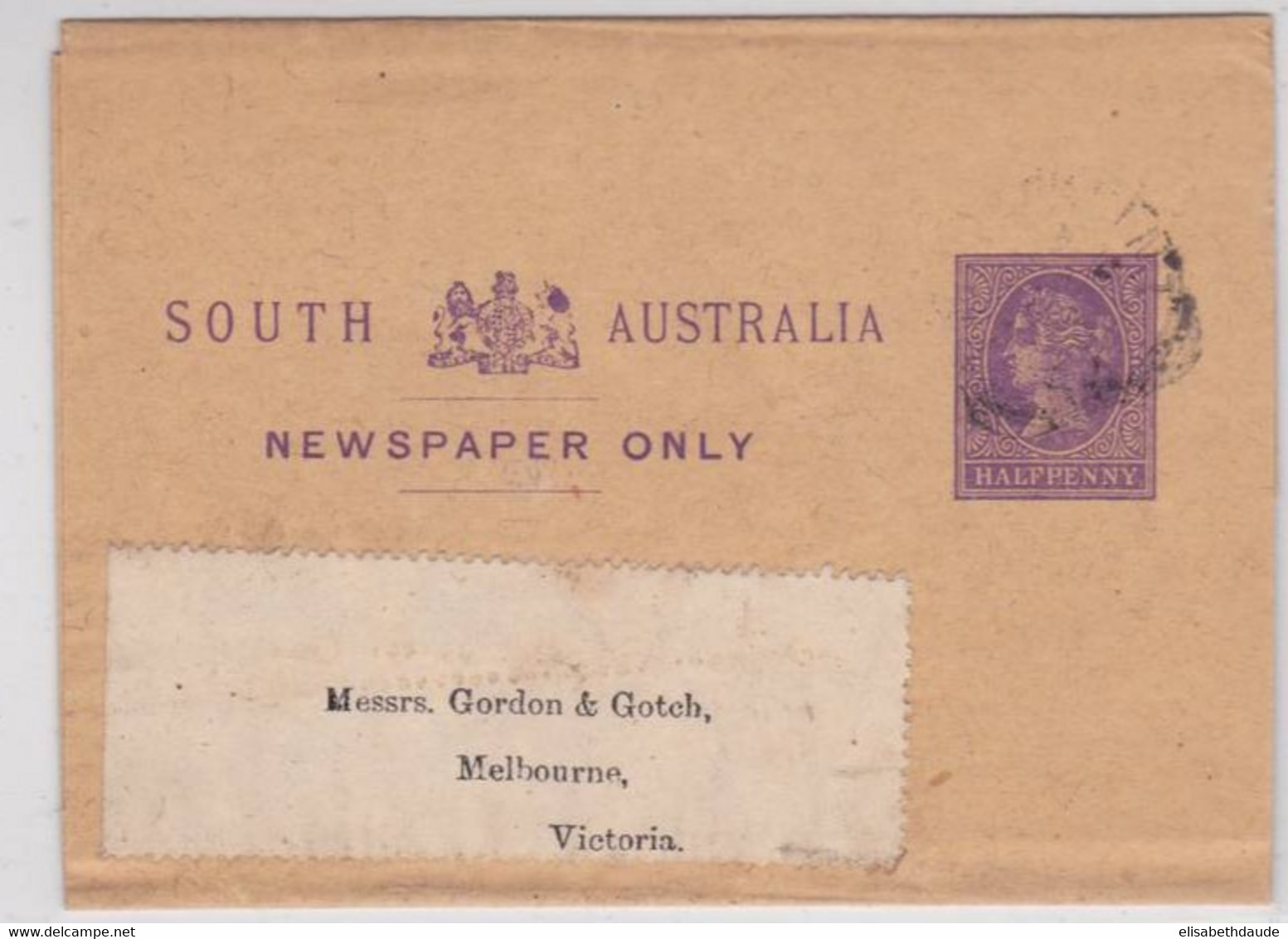 AUSTRALIE Du SUD - BANDE JOURNAL (ENTIER POSTAL) Pour MELBOURNE (VICTORIA) - Brieven En Documenten