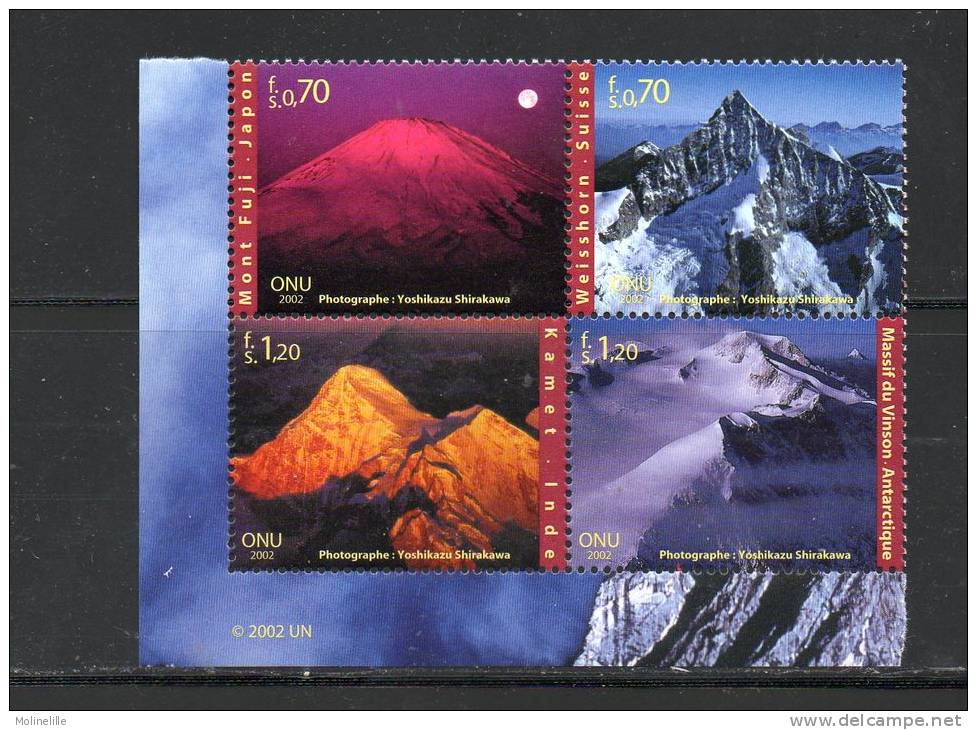 ONU GENEVE N° 453/456 ** - MONTAGNES - Cote 7.80 € - Nuovi