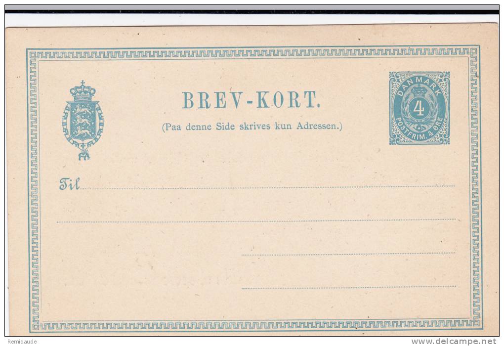 DANEMARK - RARE CARTE POSTALE ENTIER REPIQUEE NEUVE - Postal Stationery