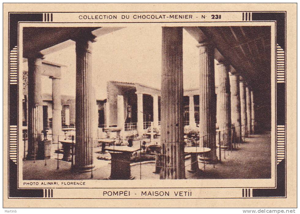 CHROMO  Image Chocolat MENIER ITALIE  POMPEI   Maison Vetii   N° 231 - Menier