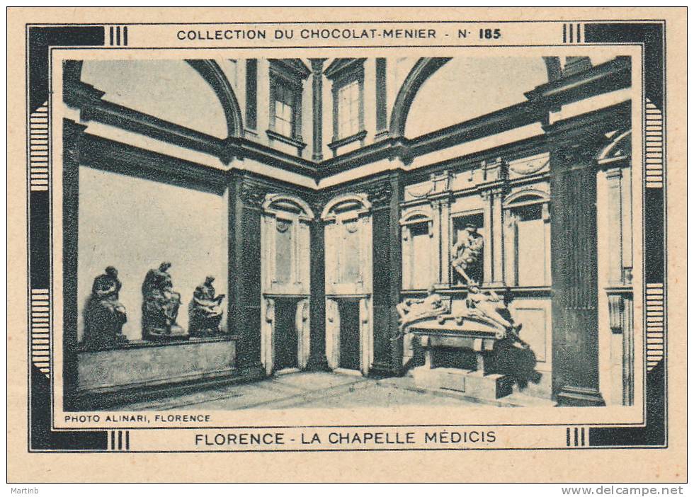 CHROMO  Image Chocolat MENIER ITALIE   FLORENCE Chapelle Medecis N° 185 - Menier