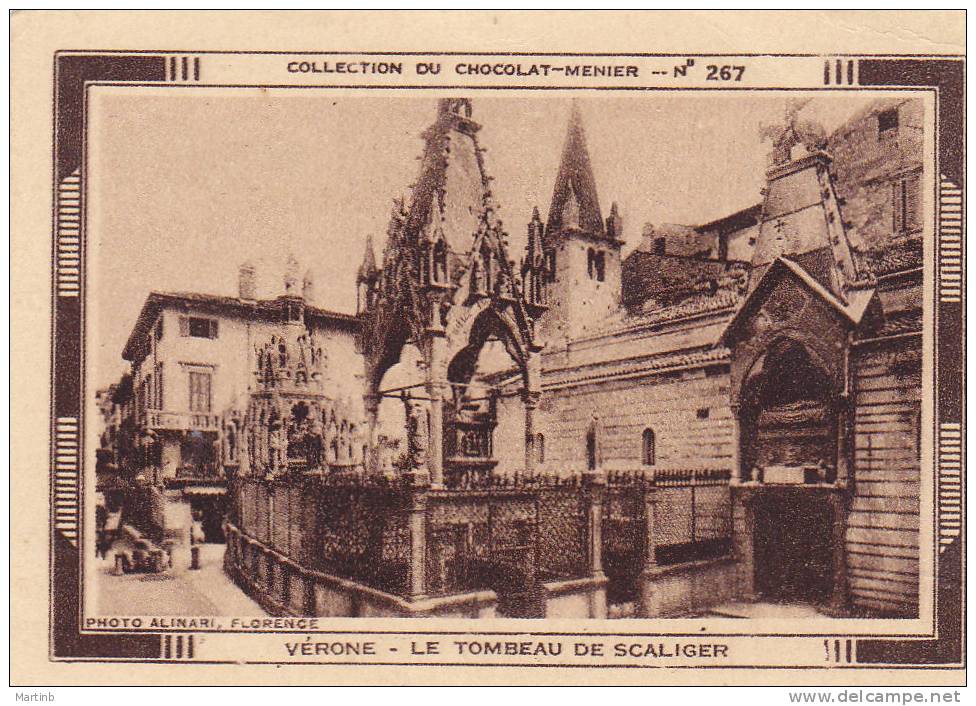 CHROMO  Image Chocolat MENIER ITALIE  VERONE  Tombeau Scaliger  N° 267 - Menier