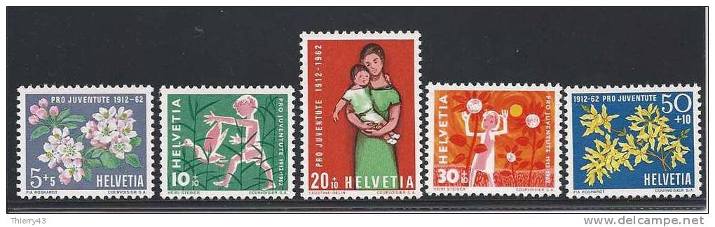 Suisse, Schweiz, Helvetia 1962 - 50 Ans  Pro Juventute   Y&T 700-04  Mi. 758-62  MNH - Neufs