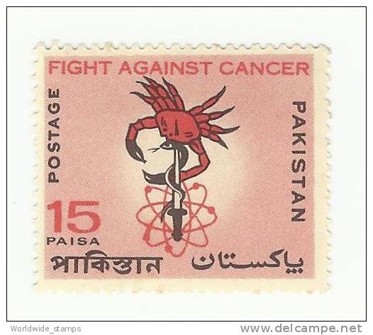 Pakistan, 1967, Fight Against Cancer, Crab, Sword, Mint - Disease