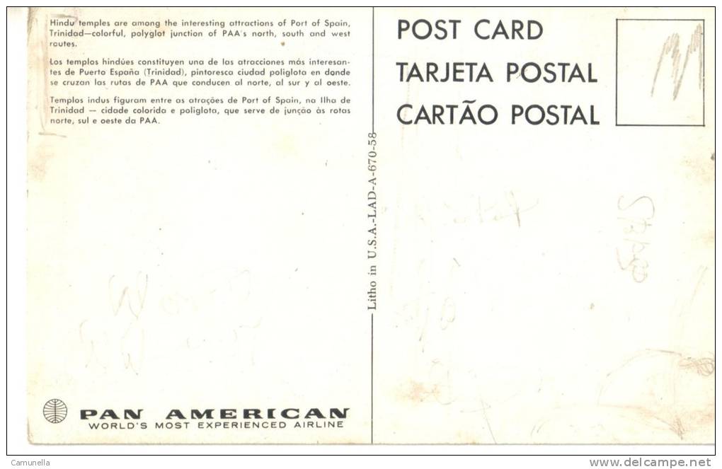 Stati Uniti-cartolina Della Pan America - Otros & Sin Clasificación