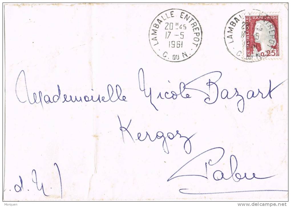 Frontal LAMBALLE ENTREPOT (Cotes Du Nord) 1961 - Cartas & Documentos
