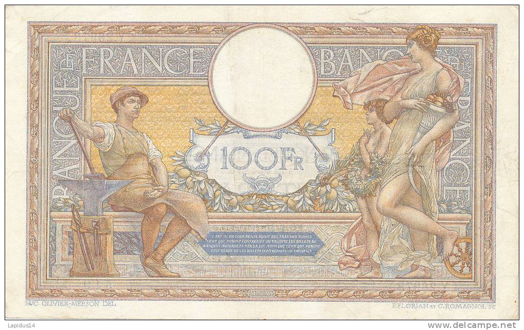 BILLET / 100 FRANCS  LOUIS OLIVIER MERSON TB 9-10-1930 - 100 F 1908-1939 ''Luc Olivier Merson''