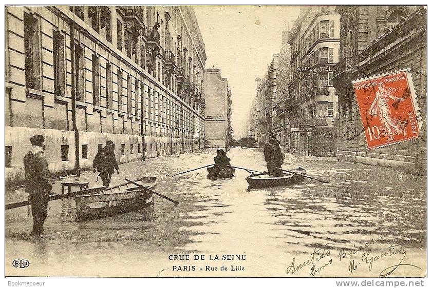 75  PARIS  RUE DE LILLE   CRUE DE LA SEINE - Inondations De 1910