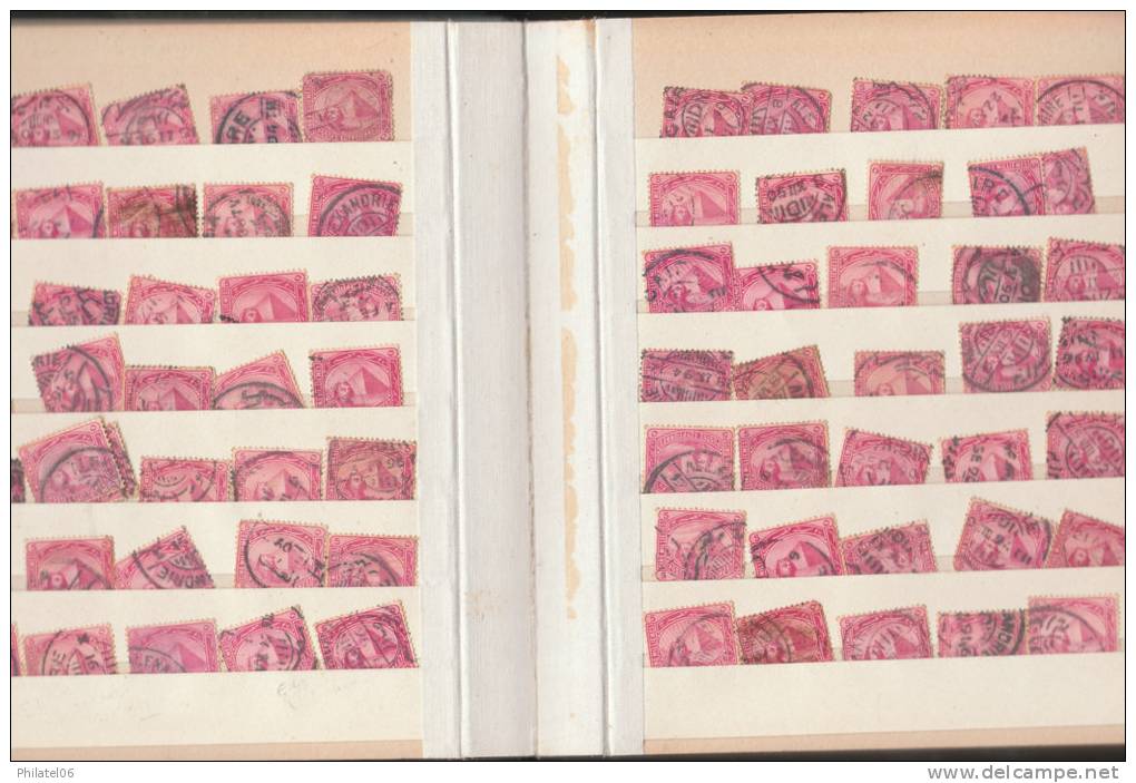 EGYPTE  17 PAGES D'OBLITERATIONS SUR TIMBRES ANCIENS  A ETUDIER - 1915-1921 British Protectorate