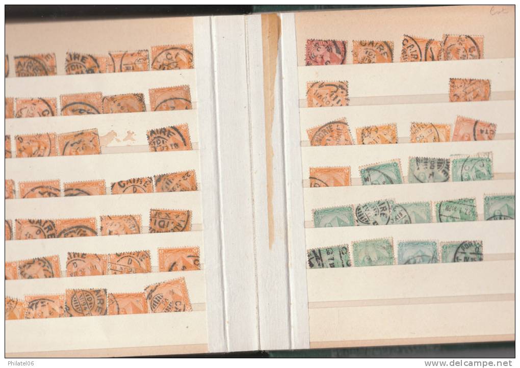 EGYPTE  17 PAGES D'OBLITERATIONS SUR TIMBRES ANCIENS  A ETUDIER - 1915-1921 British Protectorate